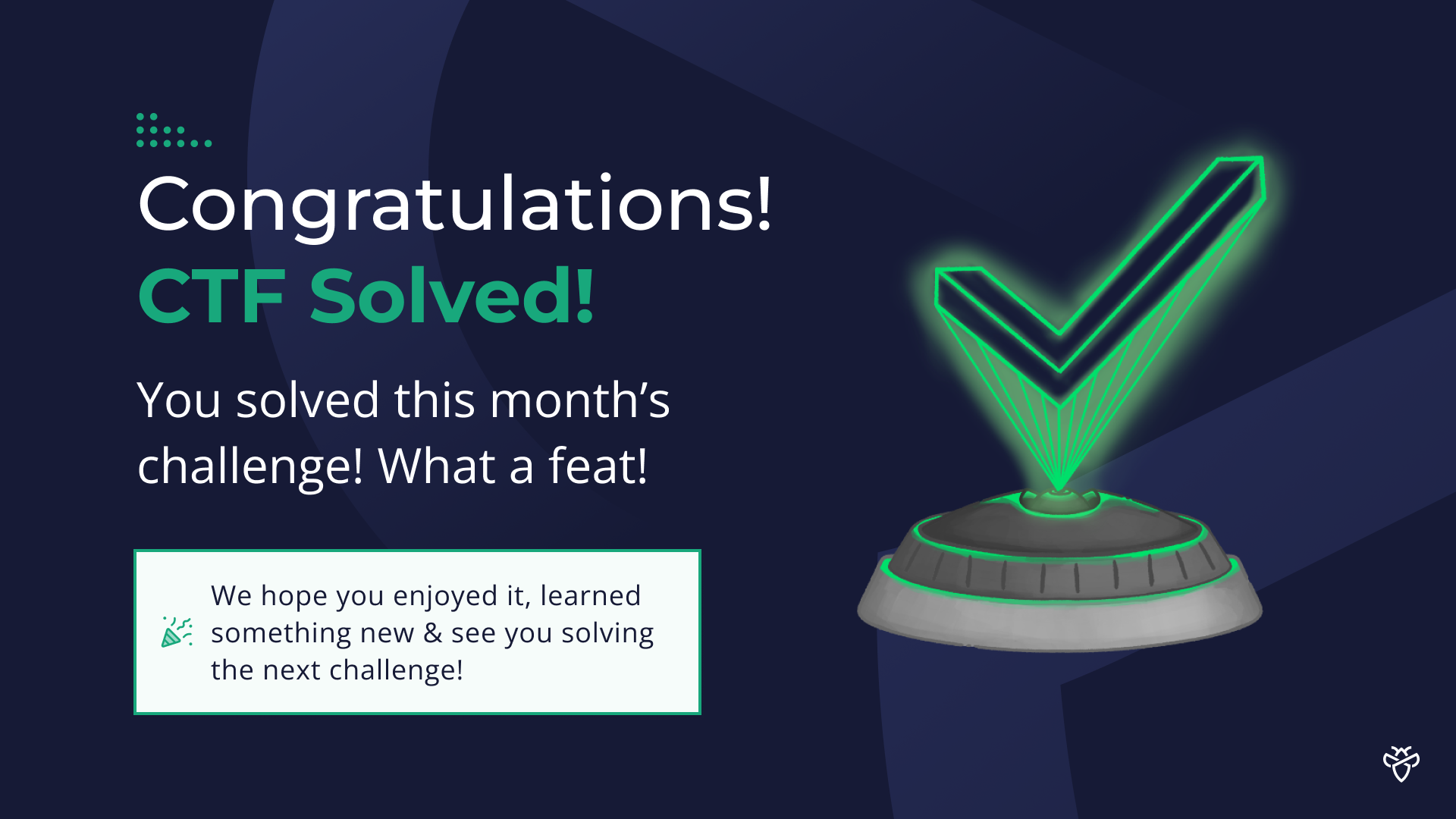 Intigriti confirmation screen: Congratulations! CTF Solved!